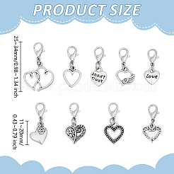 36 pendentif cœur en alliage&nbsp;HJEW-GO00260
