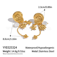 Серьги-подвески из нержавеющей стали 304 с морскими звездами TJ5703