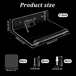 2 упаковка прозрачных акриловых плавающих подвесных полок DIY-WH0488-06