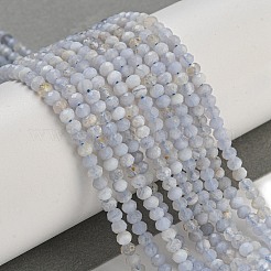 Граненые рондели из натуральных синих кружевных агатовых бусин G-F289-04A