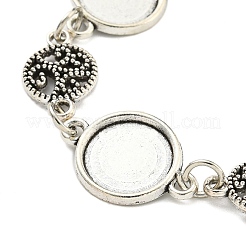 Fabrication de bracelets en chaîne à maillons en alliage plaqué argent antique&nbsp;MAK-K023-02A-AS