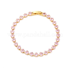 Латунные ромбовидные кубические циркониевые ожерелья-чашки для женщин NJEW-U033-01G