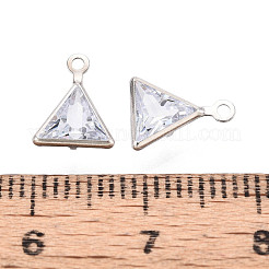 Подвески из латуни с прозрачным фианитом ZIRC-T017-01P