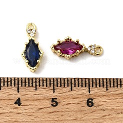 Подвески в виде конского глаза с микропаве из кубических цирконий из латуни&nbsp;KK-F929-01G