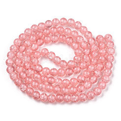 Perles de verre craquelé cuites au four&nbsp;DGLA-Q023-8mm-YS9-A