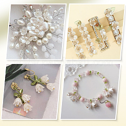 600 шт. 10 стиля АБС-пластиковые колпачки для бусин с имитацией жемчуга и акрила&nbsp;OACR-SC0002-34