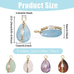 15 шт. подвески в форме слезы из натурального аметиста PALLOY-FH00152