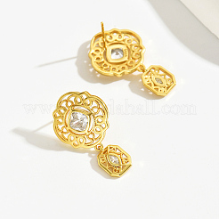Элегантные винтажные серьги в стиле суда S925 с полым цветочным узором для женщин TT0606