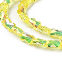 Прозрачные стеклянные бусины гальваническим пряди GLAA-Q099-J01-06