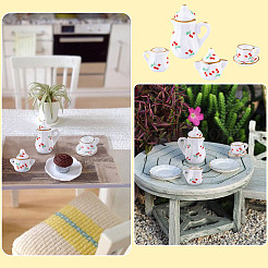 Mini-Keramik-Teesets mit Kirschmuster&nbsp;AJEW-TA0003-48