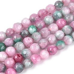 Окрашенные природные белый нефрит бисер пряди G-T139-4mm-60-03