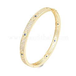 Bracelet jonc à charnière œil de cheval en zircone cubique&nbsp;BJEW-G651-07G-03