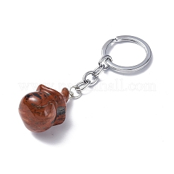 Schlüsselanhänger aus natürlichem rotem Jaspis&nbsp;KEYC-P011-04P-03