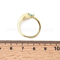 Manschettenringe aus Messing mit Mikropavé-Zirkonia für Damen&nbsp;RJEW-K312-01A-G