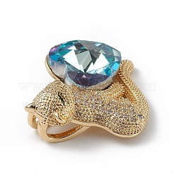 Настоящие 18-каратные позолоченные подвески из латуни с микропаве из прозрачного кубического циркония&nbsp;KK-C015-14G-10