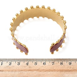 Браслеты-манжеты из нержавеющей стали 304 с эмалью для женщин&nbsp;LS-BJEW-F518-03C-G