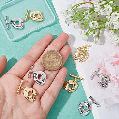 8 комплект двухцветных латунных застежек-тоглов KK-CA0003-26