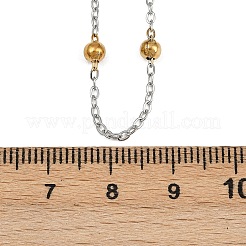 Женские ожерелья-цепочки с круглыми бусинами из нержавеющей стали 304 диаметром 3 мм NJEW-G177-03A-GP