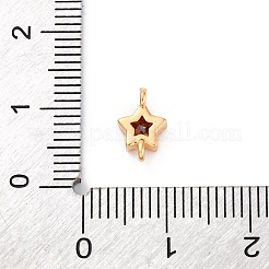 Подвески-звездочки из латуни с кубическим цирконием&nbsp;KK-Z084-11G-02