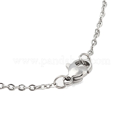 Не тускнеющая цепочка из нержавеющей стали 201 с подвесками в форме сердца для женщин NJEW-U005-01P