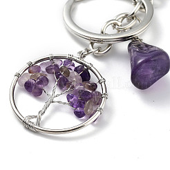 Natürlicher Amethyst keychain&nbsp;KEYC-M022-01H