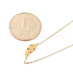 Ионное покрытие (ip) 304 нержавеющая сталь лист кулон кабель цепь ожерелья для женщин NJEW-P320-06G