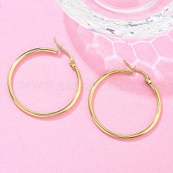 Boucles d'oreilles créoles en acier inoxydable 304 avec placage ionique (IP)&nbsp;EJEW-N0016-11G-E
