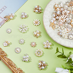 60 шт. 15 стиля кабошонов из сплава со стразами FIND-FH0011-73