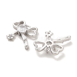 Латунные микропаве прозрачные кубические циркониевые подвески&nbsp;KK-C054-19P