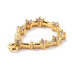 Pendentifs en zircone cubique transparente en laiton micro-pavé écologique&nbsp;ZIRC-C027-09G-RS