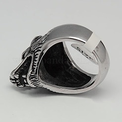 Уникальные ретро мужские кольца волк из нержавеющей стали 304 RJEW-F006-176