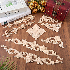 12 pz 4 stili di decorazioni murali in legno&nbsp;AJEW-WR0003-89
