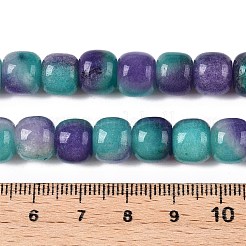 Teñidos naturales blancas abalorios de jade hebras&nbsp;G-T138-D19