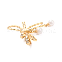 Экологически чистые латунные подвески с кубическим цирконием и стеклянными бусинами KK-K268-40G