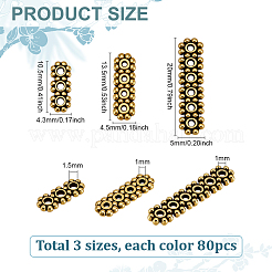240 шт. 3 стиля тибетских сплавных распорных планок&nbsp;FIND-PH0025-53