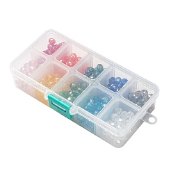 10色の電気メッキガラスビーズ  ABカラーメッキ  多面カット  ロンデル  ミックスカラー  8x6mm  穴：1mm  10色  30個/カラー  300個/箱&nbsp;EGLA-JP0002-01B-8mm
