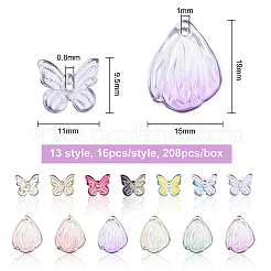 208 шт. Прозрачные стеклянные подвески&nbsp;GLAA-BC0001-14