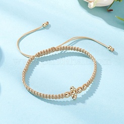 Плетеные браслеты из латунных бусин BJEW-JB12817