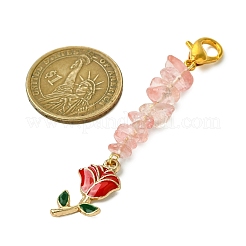 4 шт. подвеска в виде розы из сплава и эмали ко Дню святого Валентина HJEW-JM02858