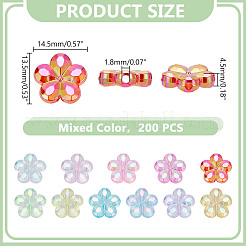 200 шт прозрачные акриловые бусины&nbsp;PACR-HY0001-02