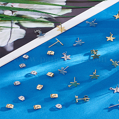 40 шт. 2 цвета фурнитура для сережек-гвоздиков из нержавеющей стали 304&nbsp;STAS-LP0002-09