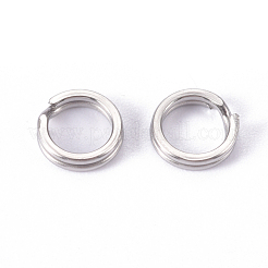 ステンレス鋼のダブルスナップリング  釣りスプリットリング  ルアーコネクター釣り道具  ステンレス鋼色  内径5x1mm：3.5mm  1000個/袋&nbsp;STAS-WH0015-19P-F