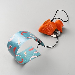 Золотая рыбка железный ветряной колокольчик HJEW-WH0071-27B-01