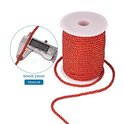 3プライポリエステルコード  ツイストコード  レッド  5mm  30 m /ロール&nbsp;OCOR-TAC0009-03B