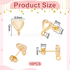 10 шт. латунные серьги-гвоздики&nbsp;KK-UN0005-30