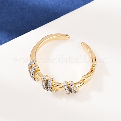 Регулируемые манжетные кольца с микропаве из кубического циркония из латуни&nbsp;RJEW-C140-08G