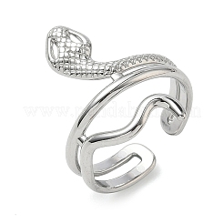 女性用304ステンレススチールカフオープンリング  ハート  ステンレス鋼色  usサイズ5 1/2(16.1mm)&nbsp;RJEW-L341-01B-P
