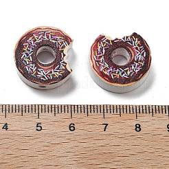 プリントウッドビーズ  ドーナツ  サドルブラウン  19.5x18x6mm  穴：2.5mm&nbsp;WOOD-G023-04B