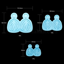 3 pz 3 stile fai da te foglia orecchini pendenti stampi in silicone&nbsp;DIY-LS0003-14