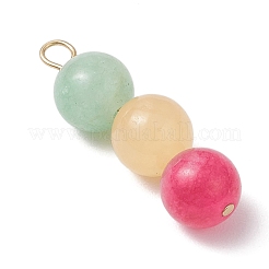3 pièce 3 styles de pendentifs en perles rondes en jade malaisien naturel teinté&nbsp;PALLOY-JF04053-01